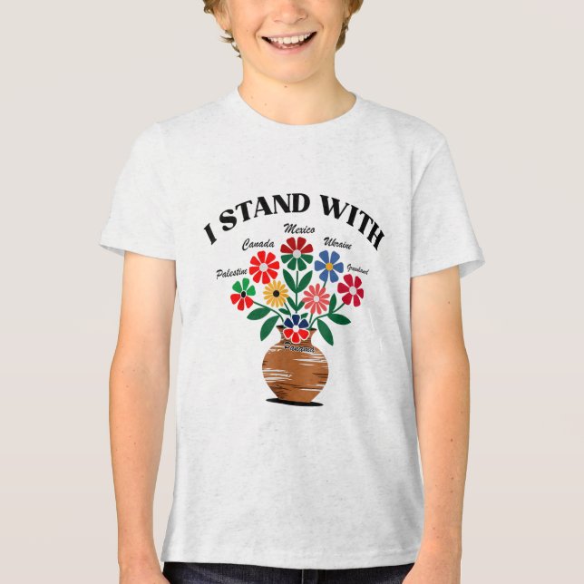 Anti Trump I Stand With Canada Mexico Greenland Uk Tri-Blend Shirt (Front)