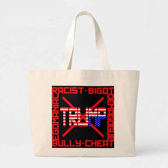 Anti Trump Large Tote Bag (Front)
