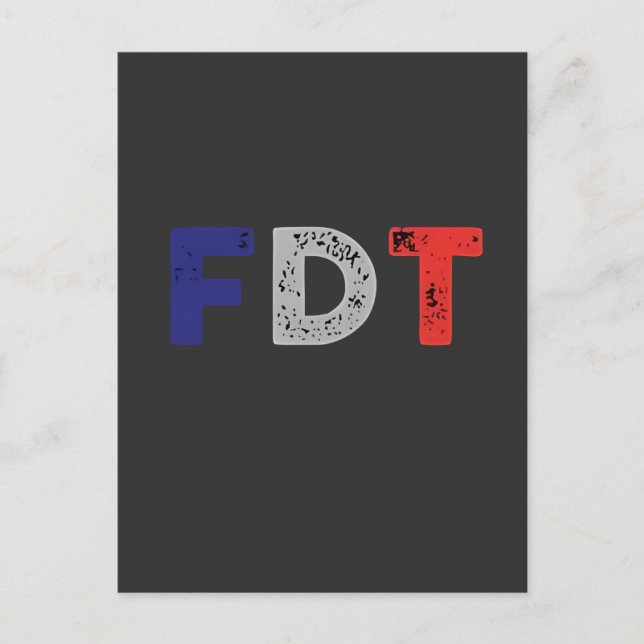 Anti Trump Maga FDT Resist Democracy Retro Announcement Postcard (Front)