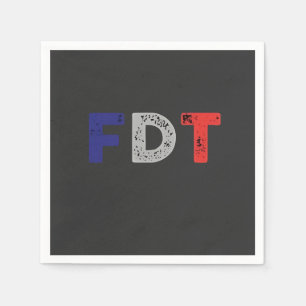 Anti Trump Maga FDT Resist Democracy Retro Napkin