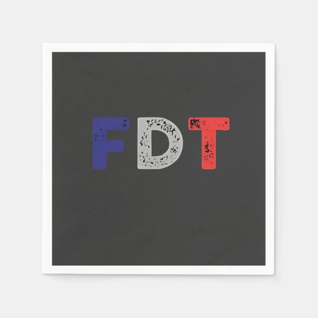 Anti Trump Maga FDT Resist Democracy Retro Napkin (Front)