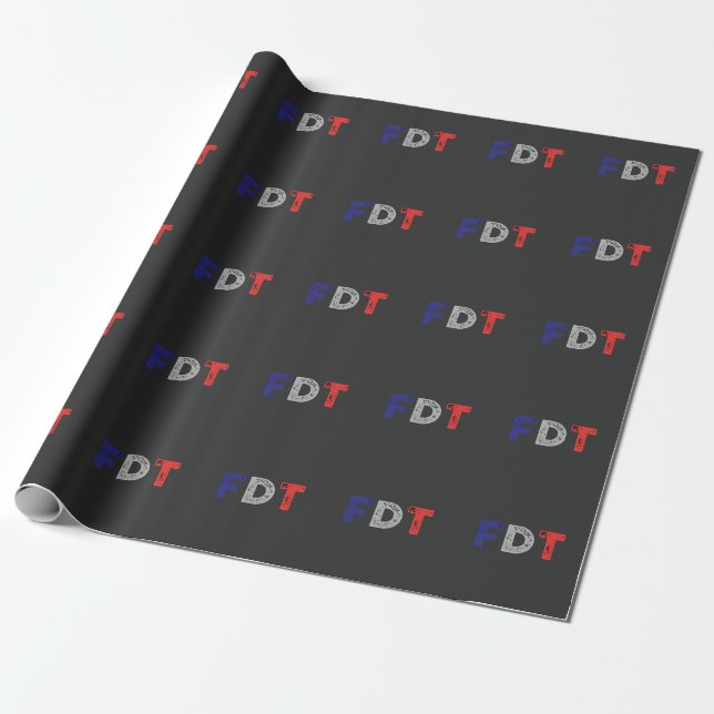 Anti Trump Maga FDT Resist Democracy Retro Wrapping Paper (Unrolled)