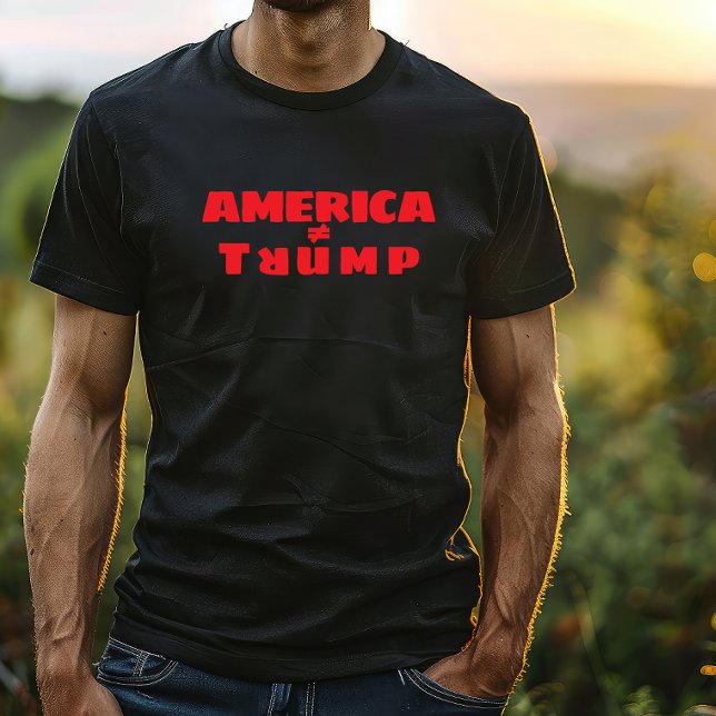 Anti-Trump merch protest redT-Shirt T-Shirt (Anti-Trump merch protest red black T-Shirt. America is not Trump.)