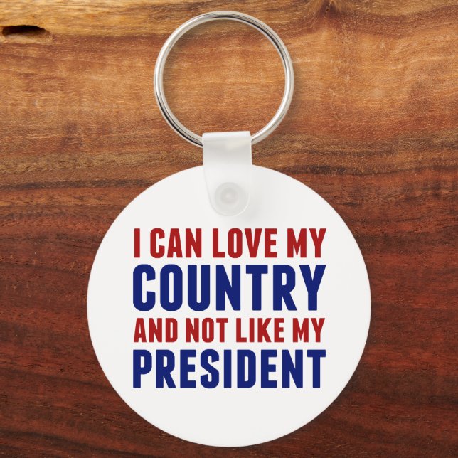 Anti Trump Patriotic Not My President Key Ring (Front)