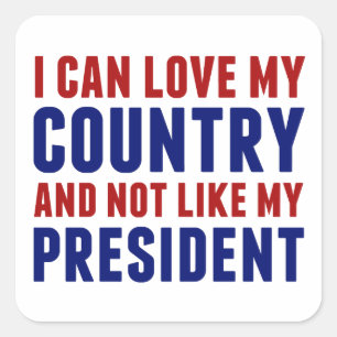 Anti Trump Patriotic Not My President Square Sticker