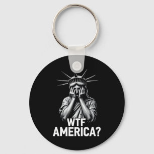 Anti-trump Political And Democracy Wtf America 1  Key Ring