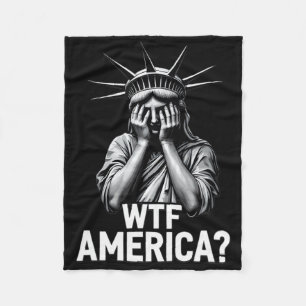 Anti-trump Political And Democracy Wtf America 2  Fleece Blanket