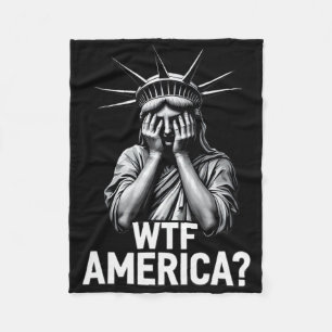 Anti-trump Political And Democracy Wtf America _2 Fleece Blanket