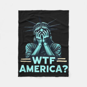 Anti-trump Political And Democracy Wtf America 2 Fleece Blanket