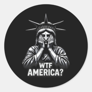 Anti-trump Political And Democracy Wtf America 3  Classic Round Sticker