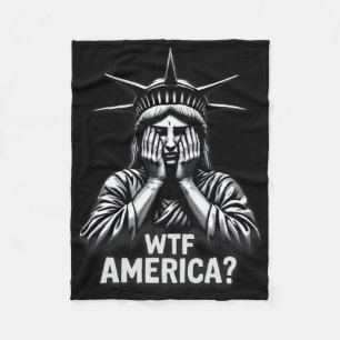 Anti-trump Political And Democracy Wtf America Fleece Blanket