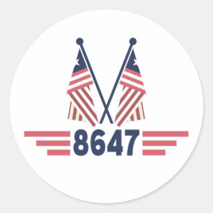 Anti Trump Political Resist 8647 Protest Classic Round Sticker