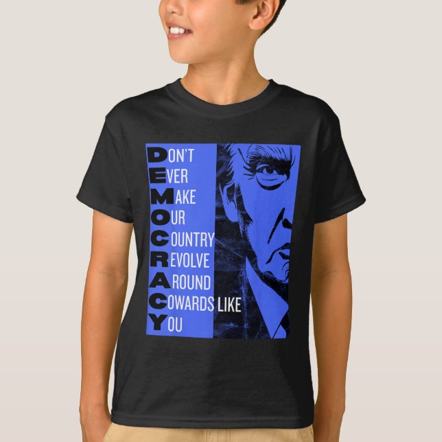 Anti Trump Pro Democracy Tee Resist! Progressive P (Front)