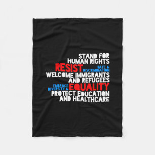 Anti Trump Protest Human Rights Resist Fleece Blanket