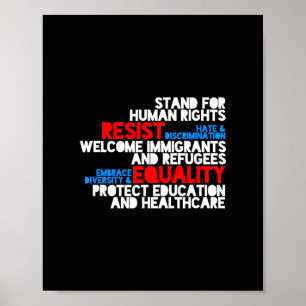 Anti Trump Protest Human Rights Resist Poster