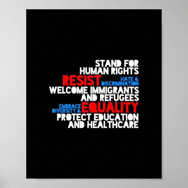 Anti Trump Protest Human Rights Resist  Poster (Front)