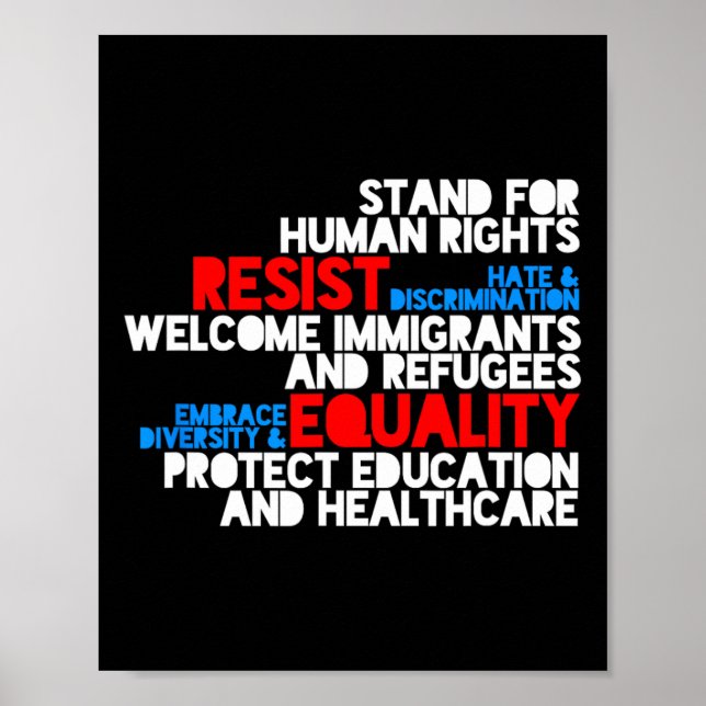 Anti Trump Protest Human Rights Resist  Poster (Front)