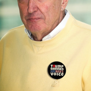 Anti trump protest slogan red black 10 cm round badge