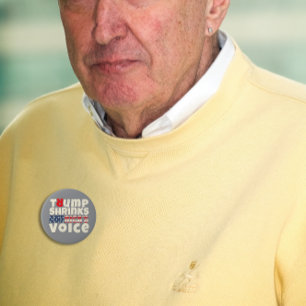 Anti trump protest slogan red grey 10 cm round badge