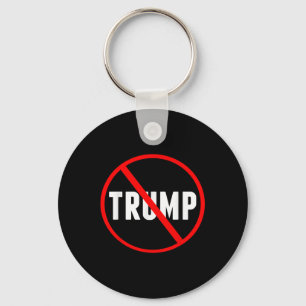 Anti Trump Red Circle X Political Key Ring