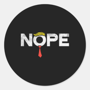 Anti-trump Red Tie Wig Stop Donald Trump Funny Imp Classic Round Sticker