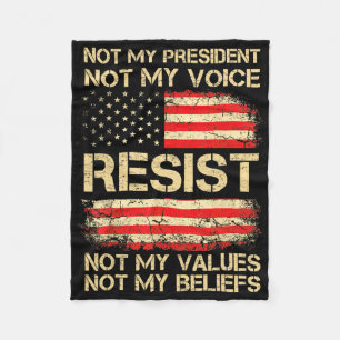 Anti-trump Resist Not My President America Flag Vi Fleece Blanket