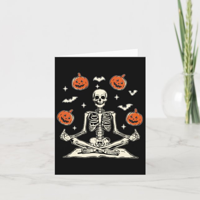 Anti Trump Skeleton Halloween Long Sleeve  Card (Front)