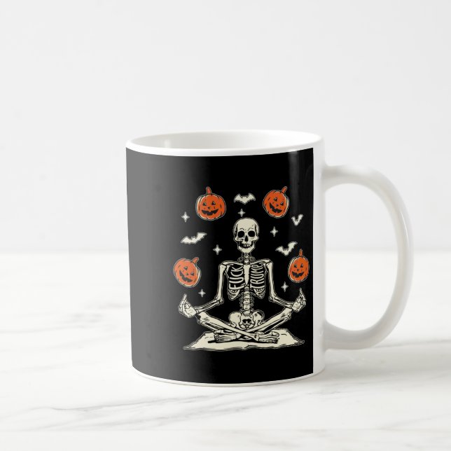 Anti Trump Skeleton Halloween Long Sleeve  Coffee Mug (Right)