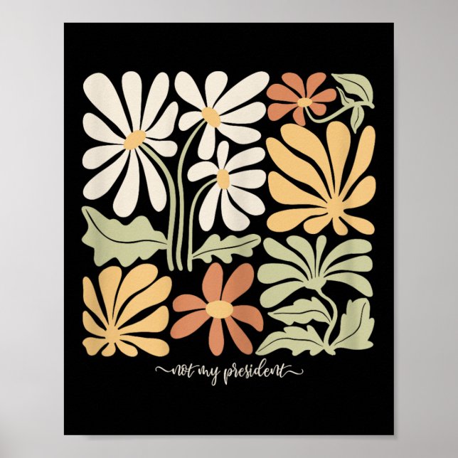 Anti Trump Subtle Not My President Flowers Womens Poster (Front)