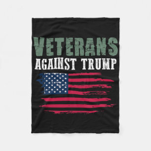 Anti Trump Tees - Veterans Against Donald Trump  Fleece Blanket
