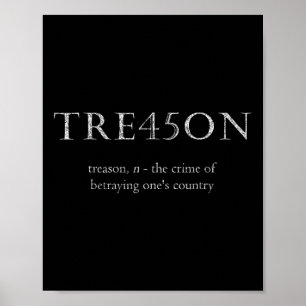 Anti-trump Treason Tre45on Distressed Impeach  Poster