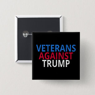 Anti-Trump - Veterans Against Trump 15 Cm Square Badge