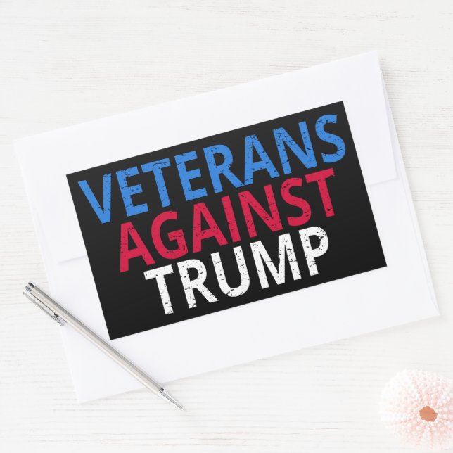 Anti-Trump - Veterans Against Trump Rectangular Sticker (Envelope)