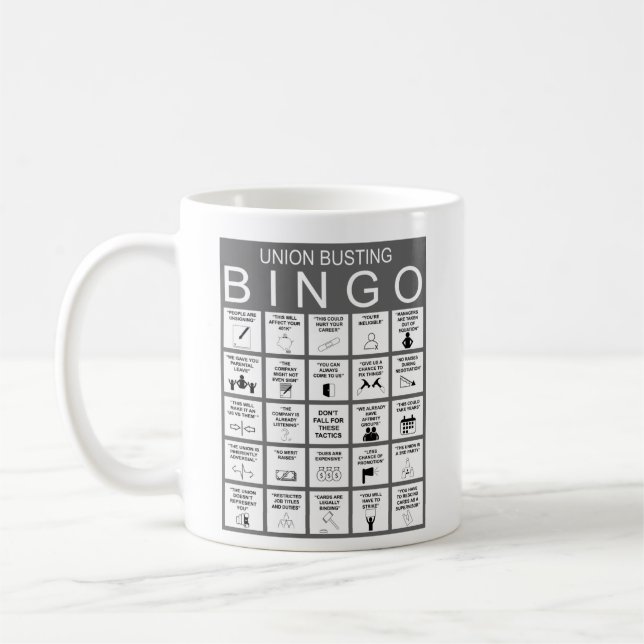 Anti Union Bingo Coffee Cup (Left)