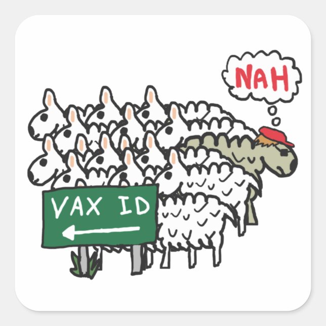 Anti Vaccine ID Passport Square Sticker (Front)