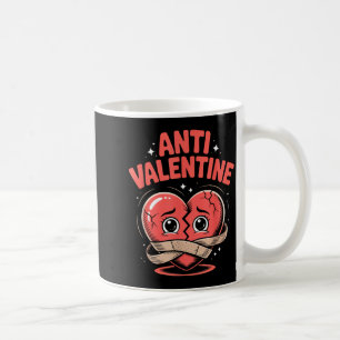 Anti Valentine Broken Heart Cute Bandaged Heart Coffee Mug