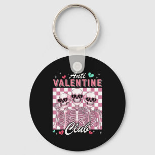 Anti Valentine Club Skeleton Funny Single Valentin Key Ring