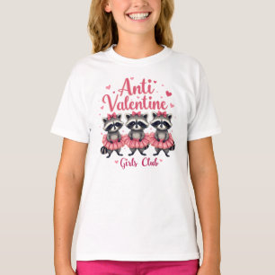 Anti Valentine’s Day Funny Racoon Cute Kawaii T-Shirt