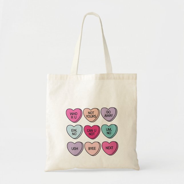 Anti Valentine’s Day Funny Single Awareness  Tote Bag (Front)