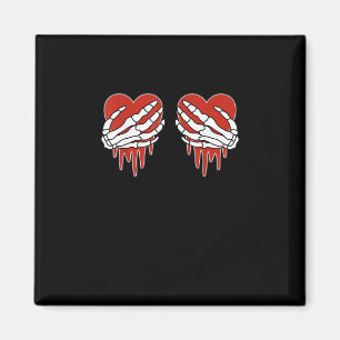 Anti Valentine Skeleton Hands Heart Goth Magnet