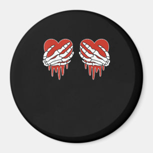 Anti Valentine Skeleton Hands Heart Goth Magnet