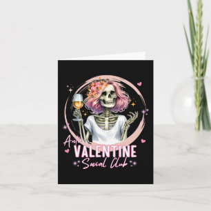 Anti Valentine Social Club Funny Skeleton Matching Card