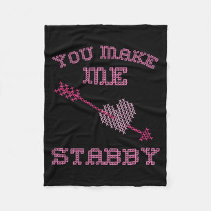 Anti Valentine Ugly Valentines Day Feeling Stabby  Fleece Blanket