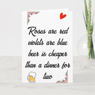 Anti Valentine's Day Beer Funny Card
