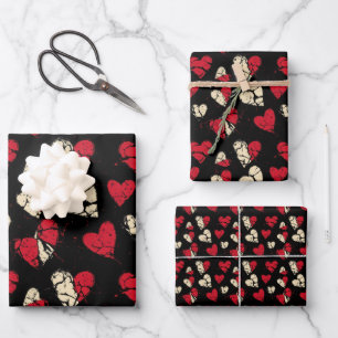 Anti-Valentines Day Broken Hearts Pattern 1 Wrapping Paper Sheet