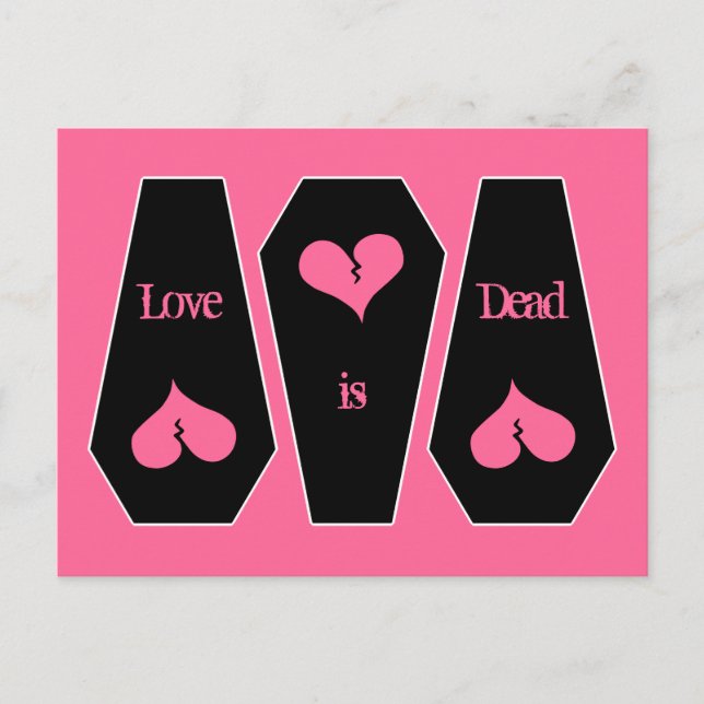 Anti Valentine's day cute broken heart on coffin Holiday Postcard (Front)
