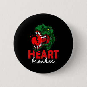 Anti Valentines Day Single Heart Breaker T Rex Di  6 Cm Round Badge