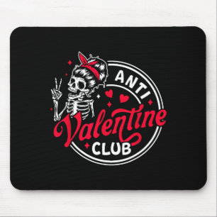 Anti valentines day skeleton heart funny valentine mouse pad