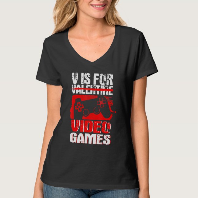 Anti Valentines Day Video Games Gamer Boys  Men T-Shirt (Front)