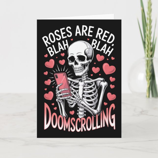 Anti Valentines Roses Are Red Blah Doomscrolling S Card (Front)